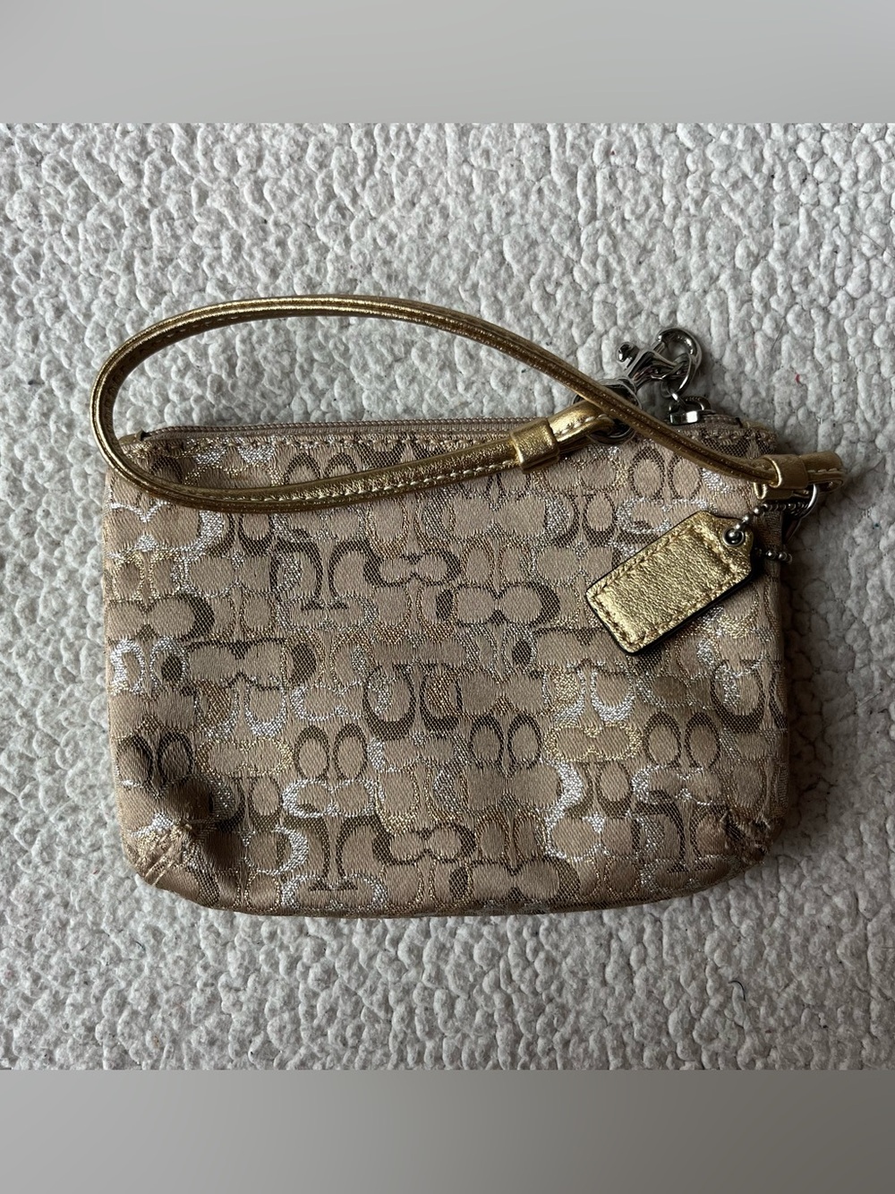 Coach Gold Metallic Signsture C Wrislet